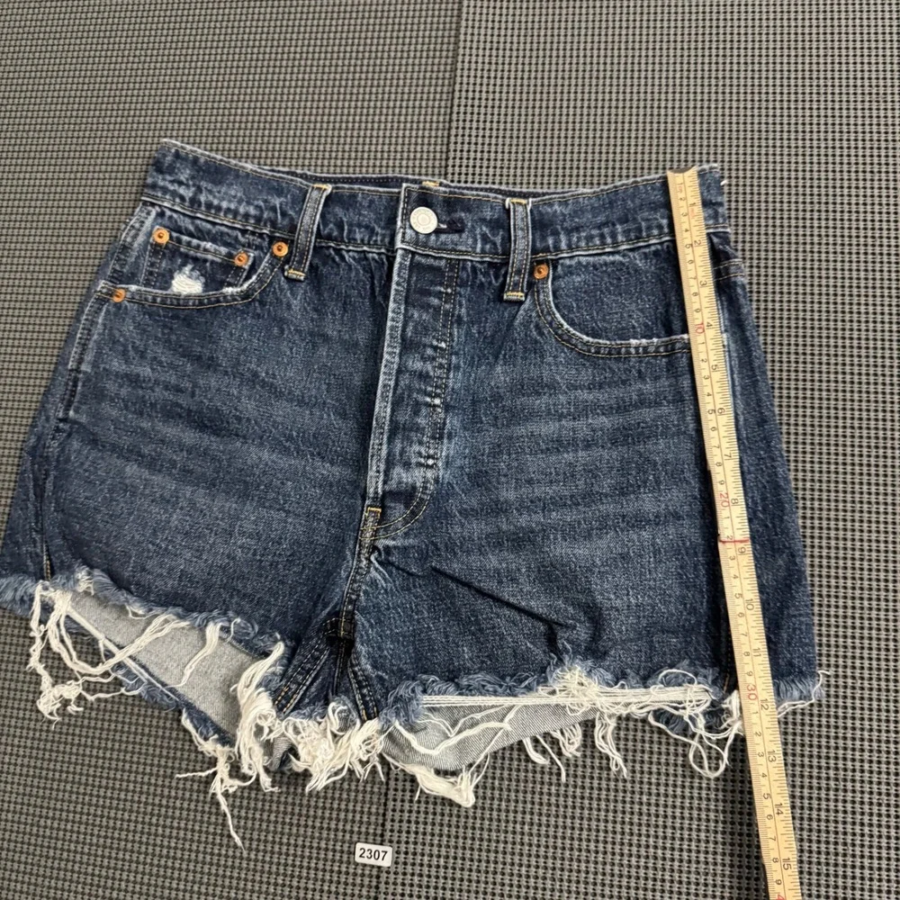 Gap Denim Cheeky Short High Rise Dark Wash Button Fly Frayed Hem Size 27 4R